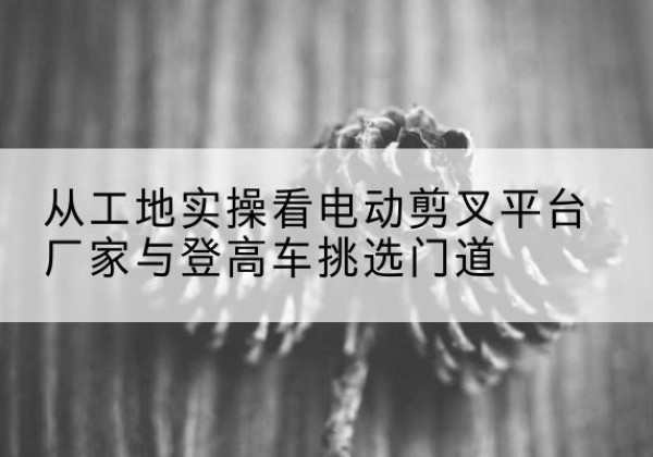 灌云电动剪叉升降平台厂家-从工地实操看电动剪叉平台厂家与登高车挑选门道